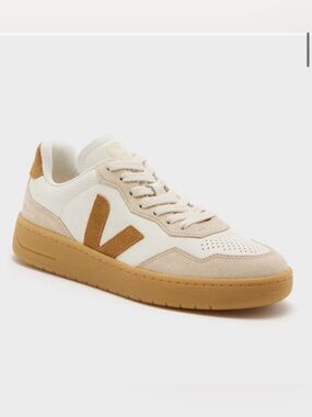 Veja V-90 Sneaker in Cream, Suede Tan & Gum